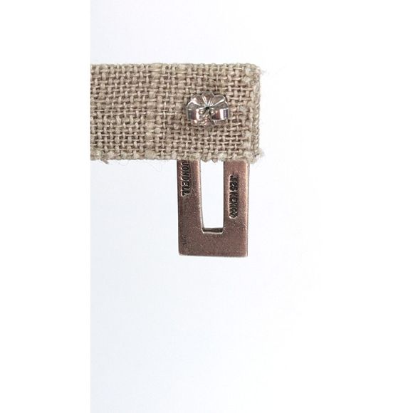 Jondell Signed Modernist Rectangle Door Knocker Sterling Silver 925 Earrings - Picture 13 of 16